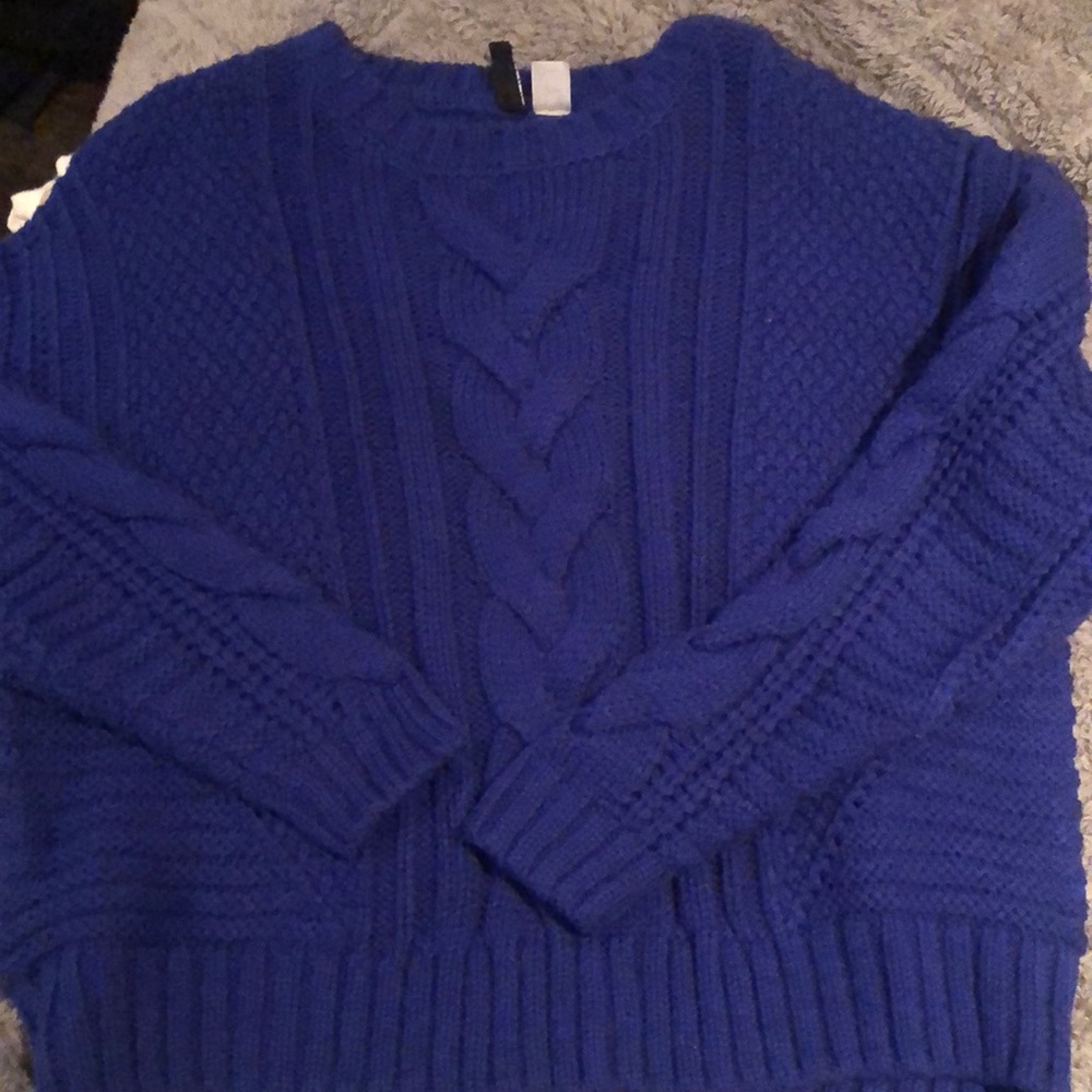 Royal Blue Cable Knit Sweater